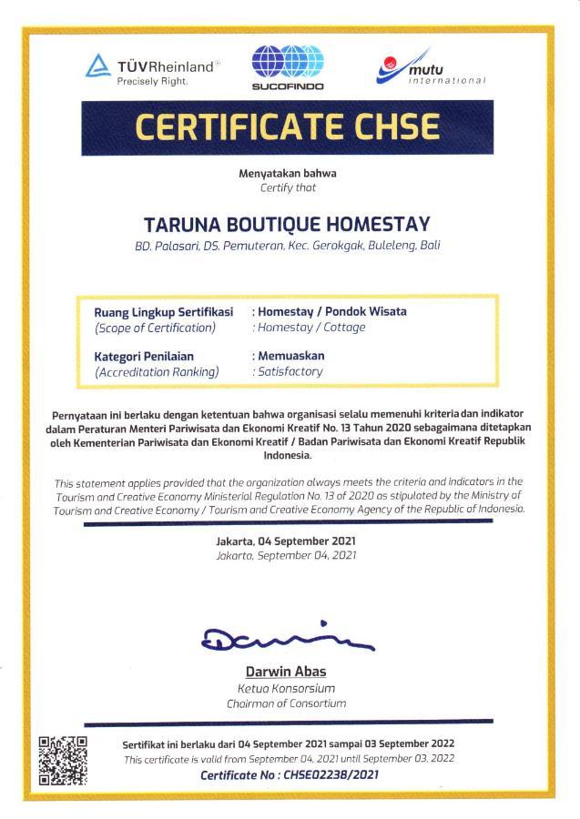 Taruna Boutique Homestay & Spa Pemuteran Esterno foto